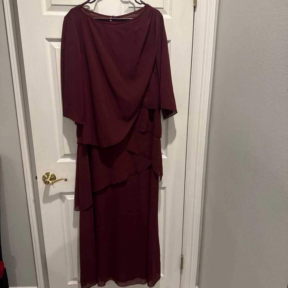 Elegant Burgundy Layered Dress